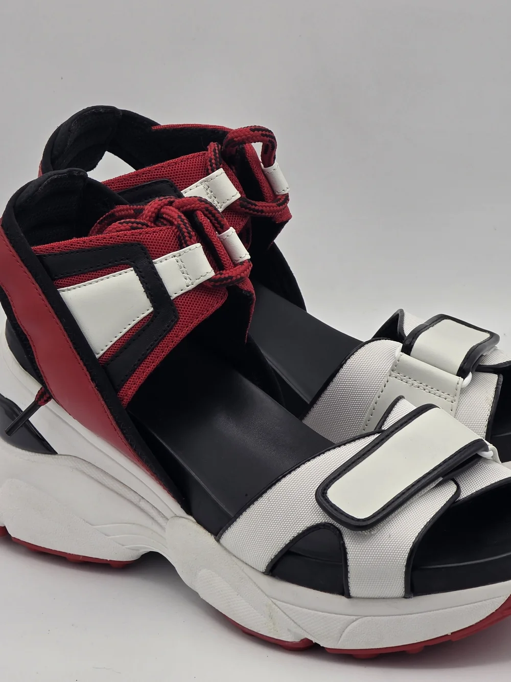 Michael Kors Red White Black Platform Sport Sandals